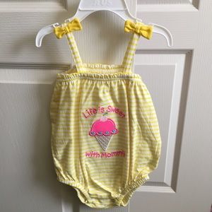 Yellow striped romper